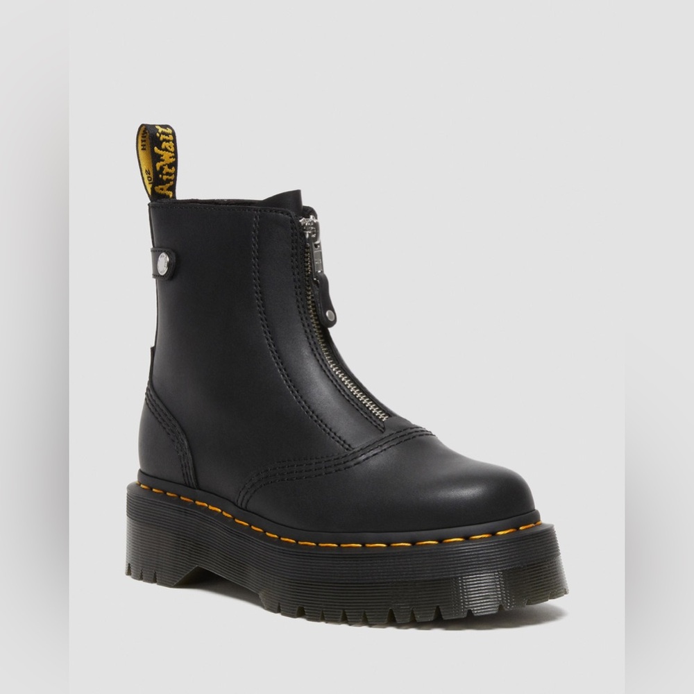 NWOB Dr Martens Jetta Zipped Sendel Black 100% Leather Platform Boots Sz 8 - Picture 5 of 8